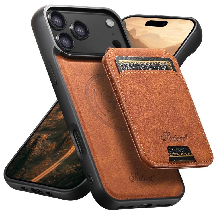 Suteni H16 Litchi Texture Leather Detachable Wallet Back Phone Case, For iPhone 17e / 16e, For iPhone 17 Pro Max, For iPhone 17 Pro, For iPhone 17, For iPhone Air, For iPhone 16 Pro Max