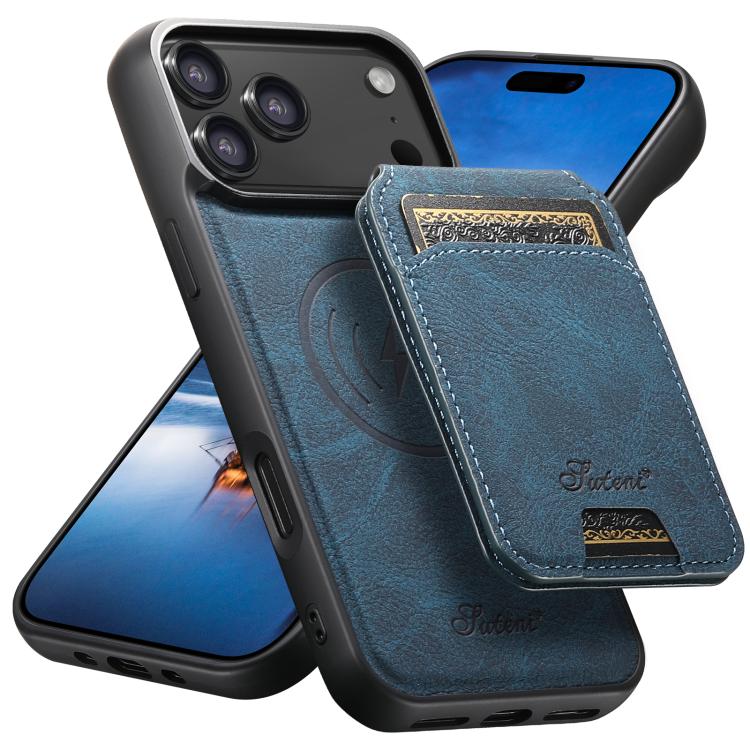 Suteni H16 Litchi Texture Leather Detachable Wallet Back Phone Case, For iPhone 17e / 16e, For iPhone 17 Pro Max, For iPhone 17 Pro, For iPhone 17, For iPhone Air, For iPhone 16 Pro Max