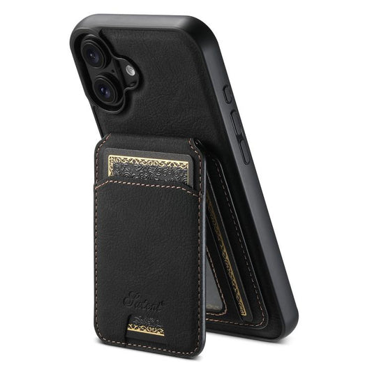 Suteni H16 Litchi Texture Leather Detachable Wallet Back Phone Case, For iPhone 17e / 16e, For iPhone 17 Pro Max, For iPhone 17 Pro, For iPhone 17, For iPhone Air, For iPhone 16 Pro Max