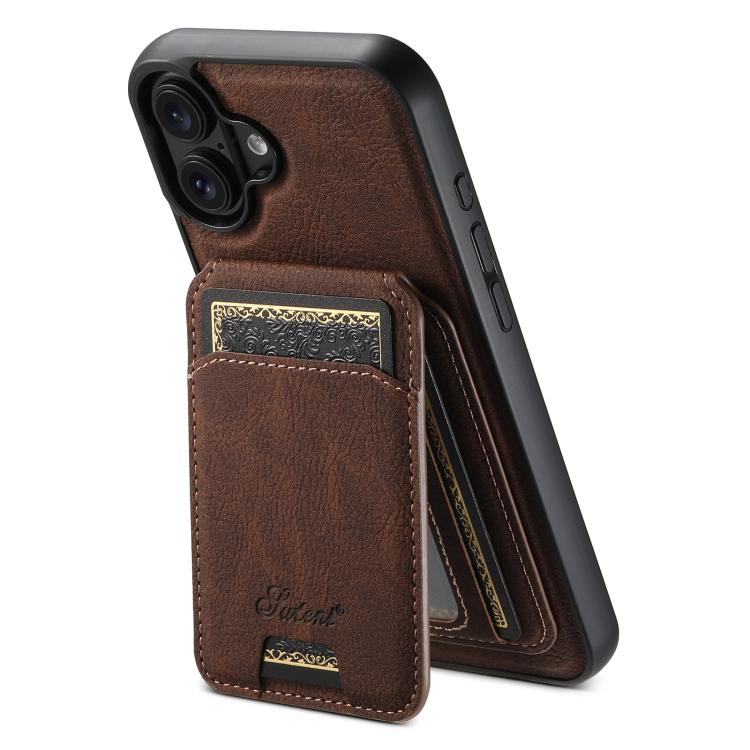 Suteni H16 Litchi Texture Leather Detachable Wallet Back Phone Case, For iPhone 17e / 16e, For iPhone 17 Pro Max, For iPhone 17 Pro, For iPhone 17, For iPhone Air, For iPhone 16 Pro Max
