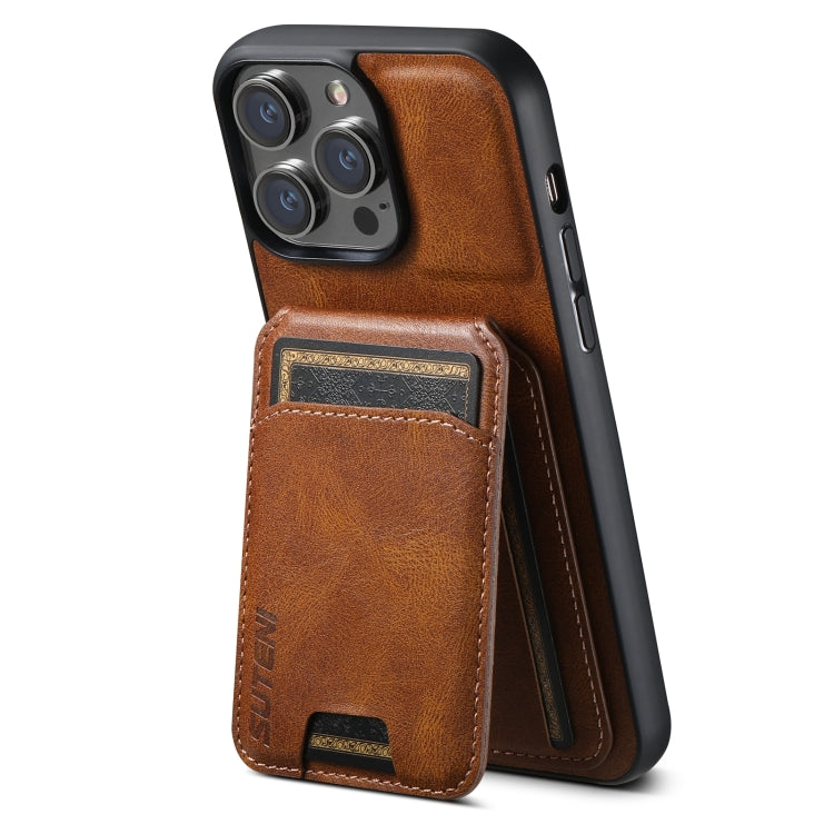 Suteni H02 Leather Wallet Stand Back Phone Case, For iPhone 16, For iPhone 15 Pro Max, For iPhone 15 Pro, For iPhone 15 Plus, For iPhone 15, For iPhone 14 Plus, For iPhone 14, For iPhone 14 Pro
