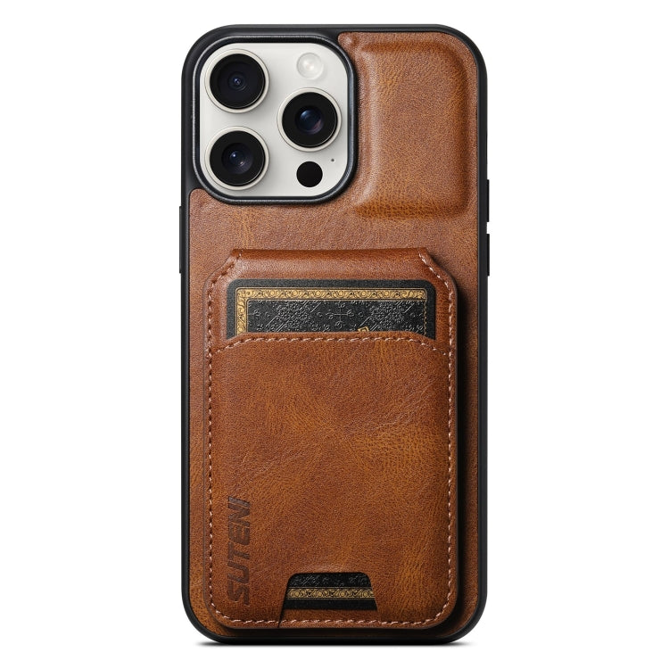 Suteni H02 Leather Wallet Stand Back Phone Case, For iPhone 16, For iPhone 15 Pro Max, For iPhone 15 Pro, For iPhone 15 Plus, For iPhone 15, For iPhone 14 Plus, For iPhone 14, For iPhone 14 Pro