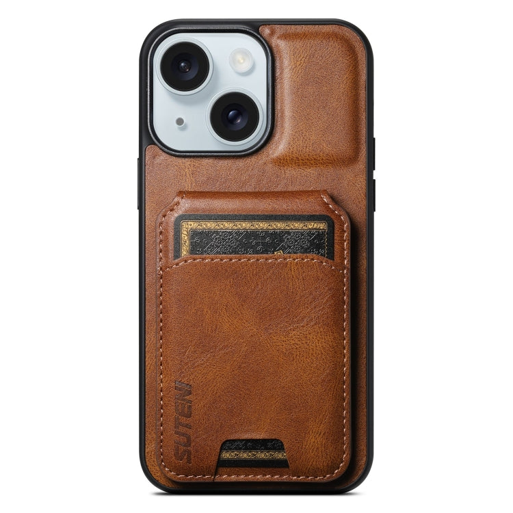 Suteni H02 Leather Wallet Stand Back Phone Case, For iPhone 16, For iPhone 15 Pro Max, For iPhone 15 Pro, For iPhone 15 Plus, For iPhone 15, For iPhone 14 Plus, For iPhone 14, For iPhone 14 Pro
