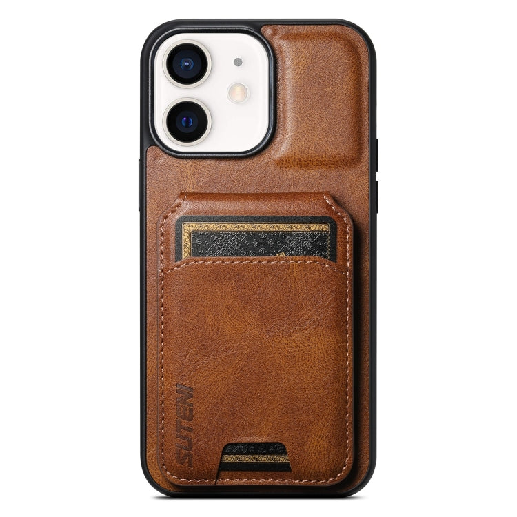 Suteni H02 Leather Wallet Stand Back Phone Case, For iPhone 14 Pro Max, For iPhone 13 Pro Max, For iPhone 13 Pro, For iPhone 13, For iPhone 12 Pro Max, For iPhone 11 Pro Max, For iPhone 11, For iPhone 11 Pro