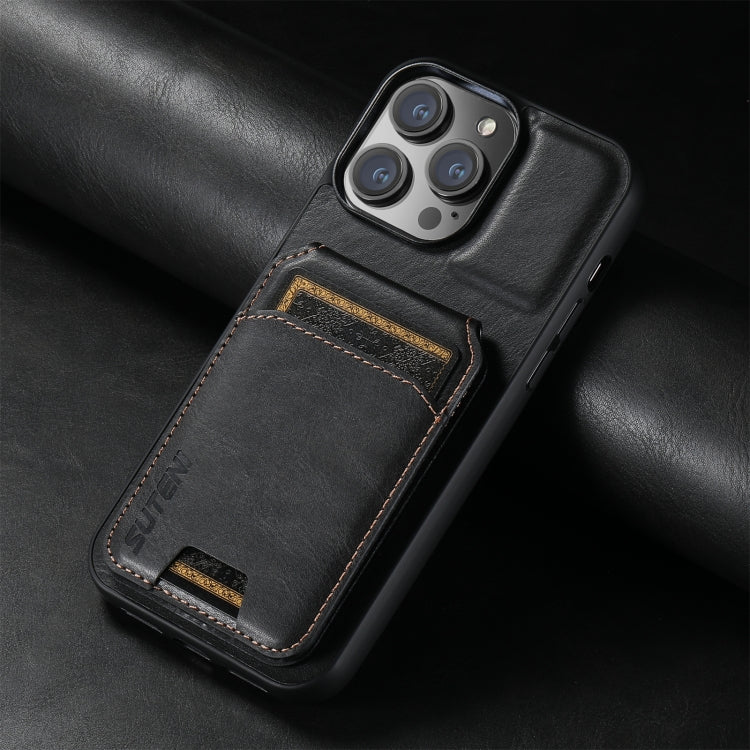 Suteni H02 Leather Wallet Stand Back Phone Case, For iPhone 16, For iPhone 15 Pro Max, For iPhone 15 Pro, For iPhone 15 Plus, For iPhone 15, For iPhone 14 Plus, For iPhone 14, For iPhone 14 Pro