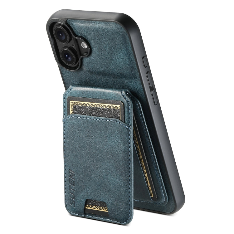 Suteni H02 Leather Wallet Stand Back Phone Case, For iPhone 16, For iPhone 15 Pro Max, For iPhone 15 Pro, For iPhone 15 Plus, For iPhone 15, For iPhone 14 Plus, For iPhone 14, For iPhone 14 Pro