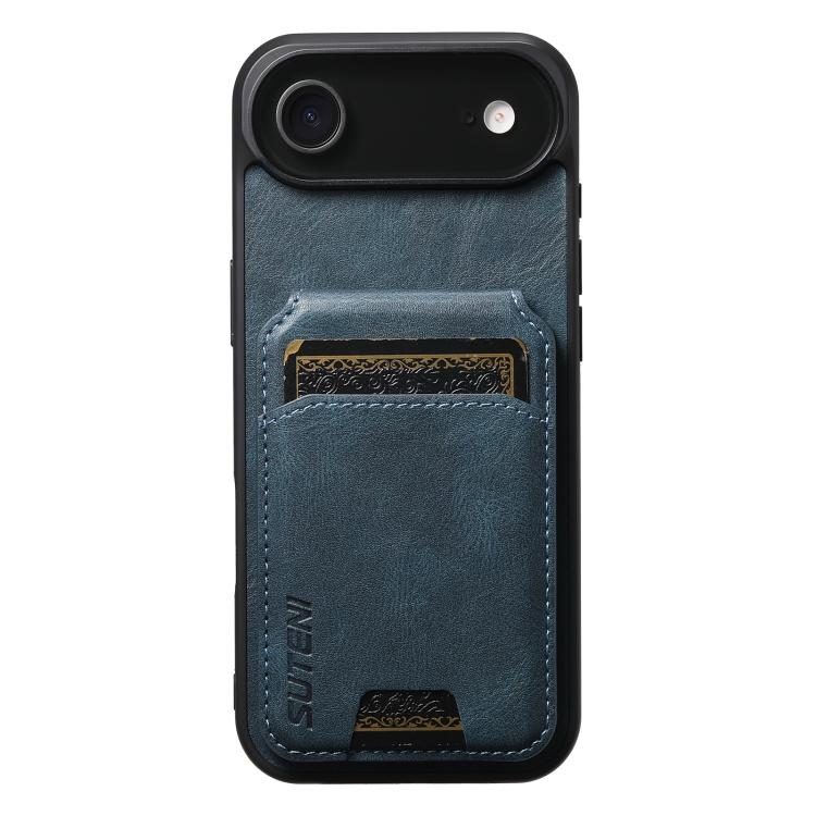 Suteni H02 Leather Wallet Stand Back Phone Case, For iPhone 17 Pro Max, For iPhone 17 Pro, For iPhone 17, For iPhone Air, For iPhone 16e, For iPhone 16 Pro Max, For iPhone 16 Pro, For iPhone 16 Plus