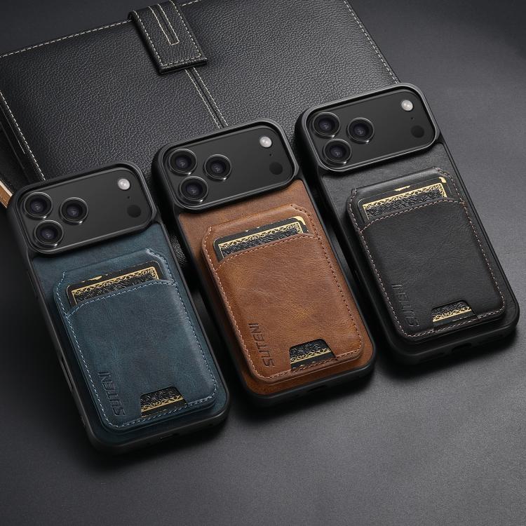 Suteni H02 Leather Wallet Stand Back Phone Case, For iPhone 16, For iPhone 15 Pro Max, For iPhone 15 Pro, For iPhone 15 Plus, For iPhone 15, For iPhone 14 Plus, For iPhone 14, For iPhone 14 Pro