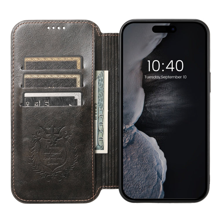 Suteni J05 Leather Magnetic MagSafe Phone Case, For iPhone 15 Pro, For iPhone 15 Plus, For iPhone 15