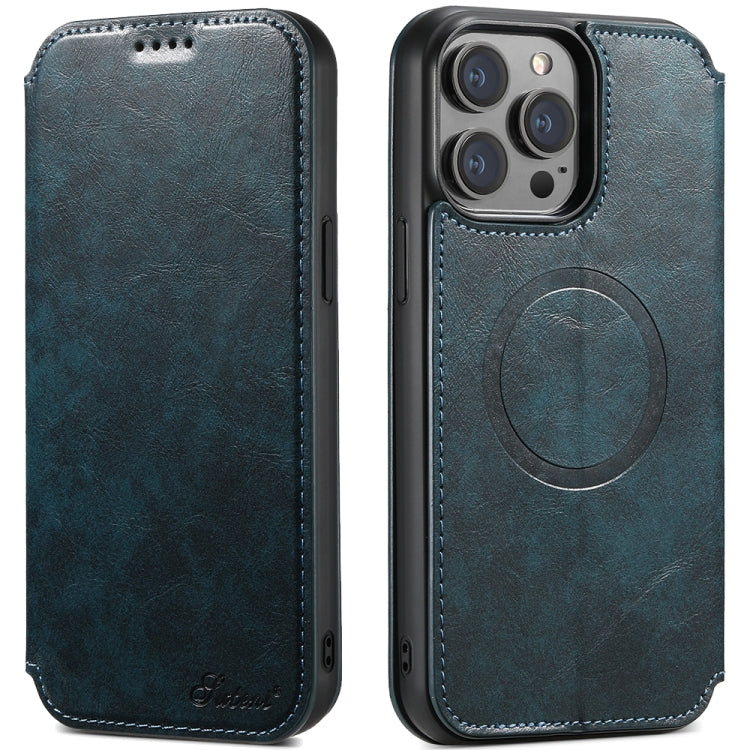 Suteni J05 Leather Magnetic MagSafe Phone Case, For iPhone 16 Plus, For iPhone 16, For iPhone 15 Pro Max, For iPhone 15 Pro, For iPhone 15 Plus, For iPhone 15
