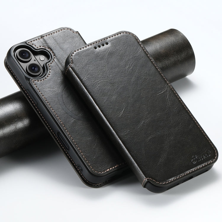 Suteni J05 Leather Magnetic MagSafe Phone Case, For iPhone 16 Plus, For iPhone 16, For iPhone 15 Pro Max, For iPhone 15 Pro, For iPhone 15 Plus, For iPhone 15