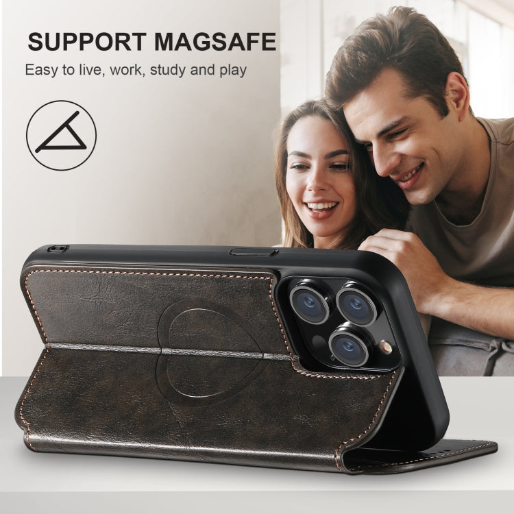 Suteni J05 Leather Magnetic MagSafe Phone Case, For iPhone 16 Plus, For iPhone 16, For iPhone 15 Pro Max, For iPhone 15 Pro, For iPhone 15 Plus, For iPhone 15