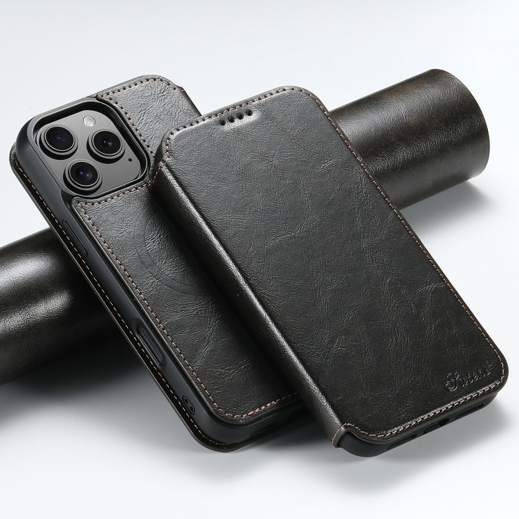 Suteni J05 Leather Magnetic MagSafe Phone Case, For iPhone 16 Plus, For iPhone 16, For iPhone 15 Pro Max, For iPhone 15 Pro, For iPhone 15 Plus, For iPhone 15