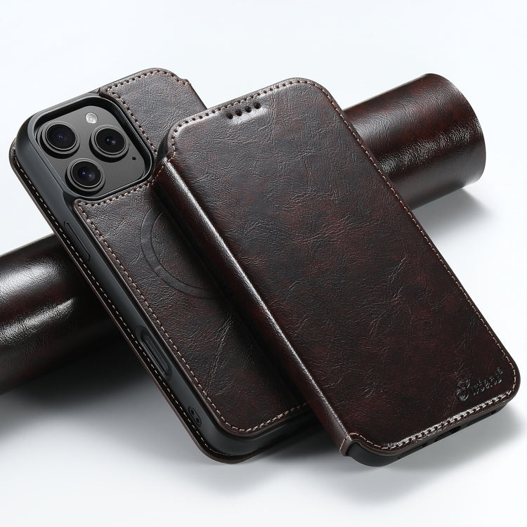 Suteni J05 Leather Magnetic MagSafe Phone Case, For iPhone 16 Plus, For iPhone 16, For iPhone 15 Pro Max, For iPhone 15 Pro, For iPhone 15 Plus, For iPhone 15