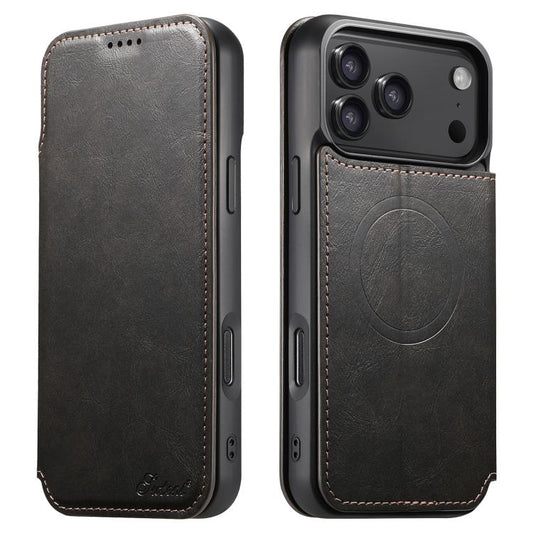 Suteni J05 Leather Magnetic MagSafe Phone Case, For iPhone 17 Pro Max, For iPhone 17 Pro, For iPhone 17, For iPhone Air, For iPhone 16 Pro Max, For iPhone 16 Pro