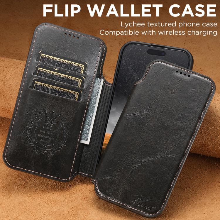 Suteni J05 Leather Magnetic MagSafe Phone Case, For iPhone 16 Plus, For iPhone 16, For iPhone 15 Pro Max, For iPhone 15 Pro, For iPhone 15 Plus, For iPhone 15