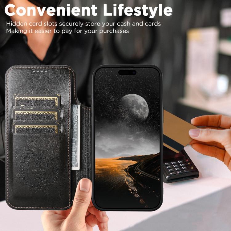 Suteni J05 Leather Magnetic MagSafe Phone Case, For iPhone 16 Plus, For iPhone 16, For iPhone 15 Pro Max, For iPhone 15 Pro, For iPhone 15 Plus, For iPhone 15
