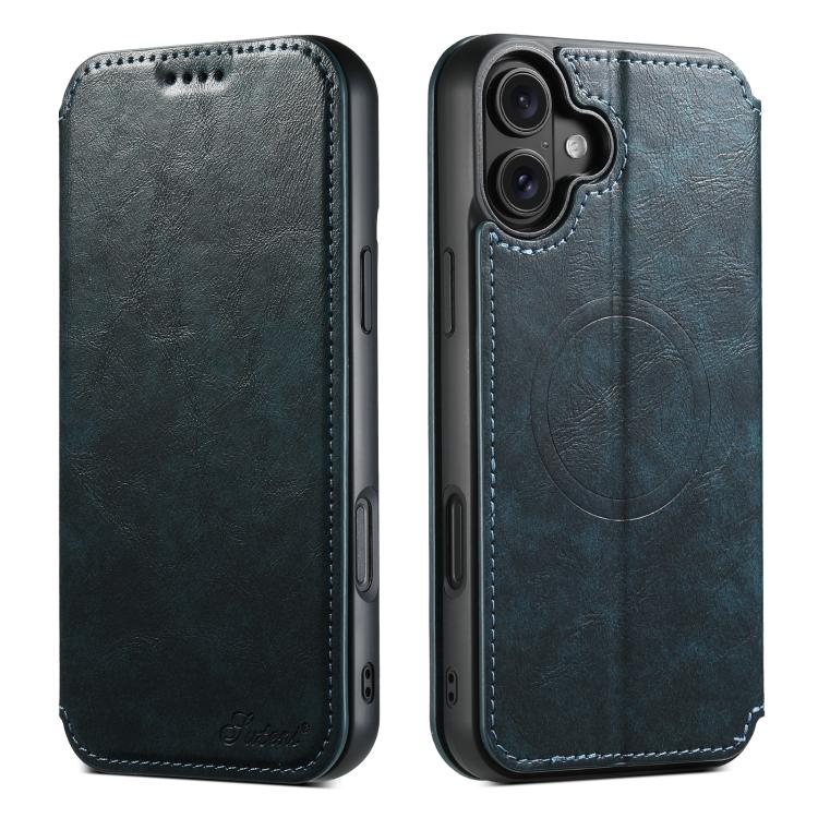 Suteni J05 Leather Magnetic MagSafe Phone Case, For iPhone 17 Pro Max, For iPhone 17 Pro, For iPhone 17, For iPhone Air, For iPhone 16 Pro Max, For iPhone 16 Pro