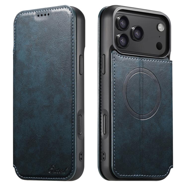 Suteni J05 Leather Magnetic MagSafe Phone Case, For iPhone 17 Pro Max, For iPhone 17 Pro, For iPhone 17, For iPhone Air, For iPhone 16 Pro Max, For iPhone 16 Pro