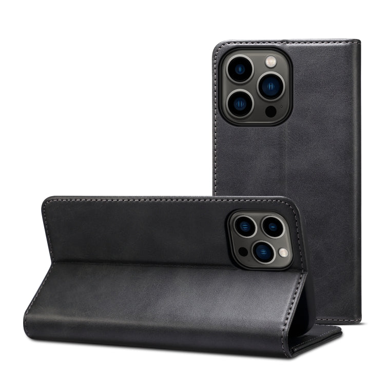 Suteni Calf Texture Horizontal Flip Leather Phone Case, For iPhone 15