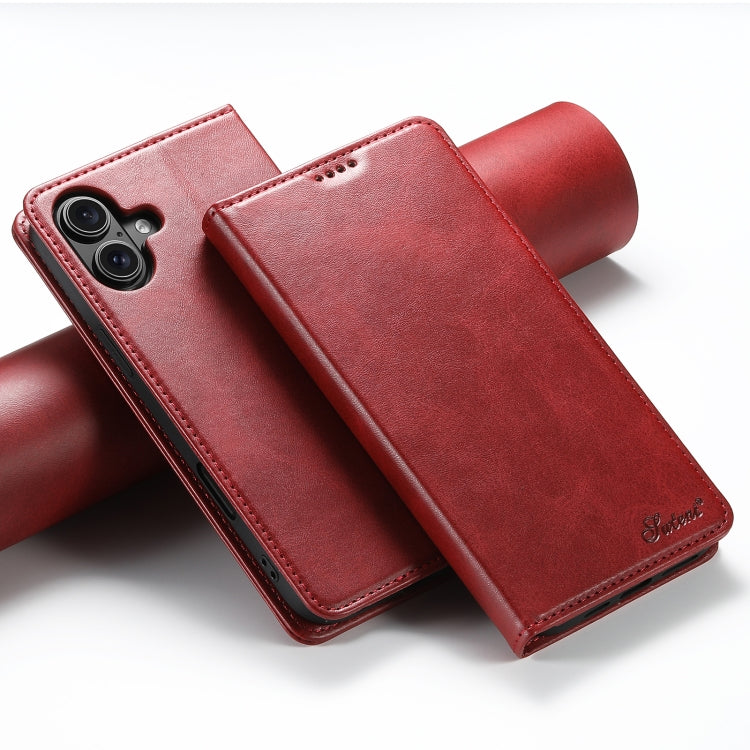 Suteni Calf Texture Horizontal Flip Leather Phone Case, For iPhone 15 Pro, For iPhone 15 Plus, For iPhone 15