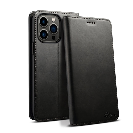 Suteni Calf Texture Horizontal Flip Leather Phone Case, For iPhone 15 Pro, For iPhone 15 Plus, For iPhone 15