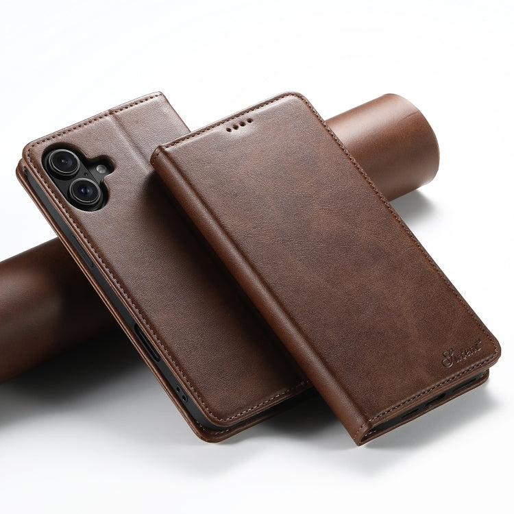 Suteni Calf Texture Horizontal Flip Leather Phone Case, For iPhone 15 Pro, For iPhone 15 Plus, For iPhone 15