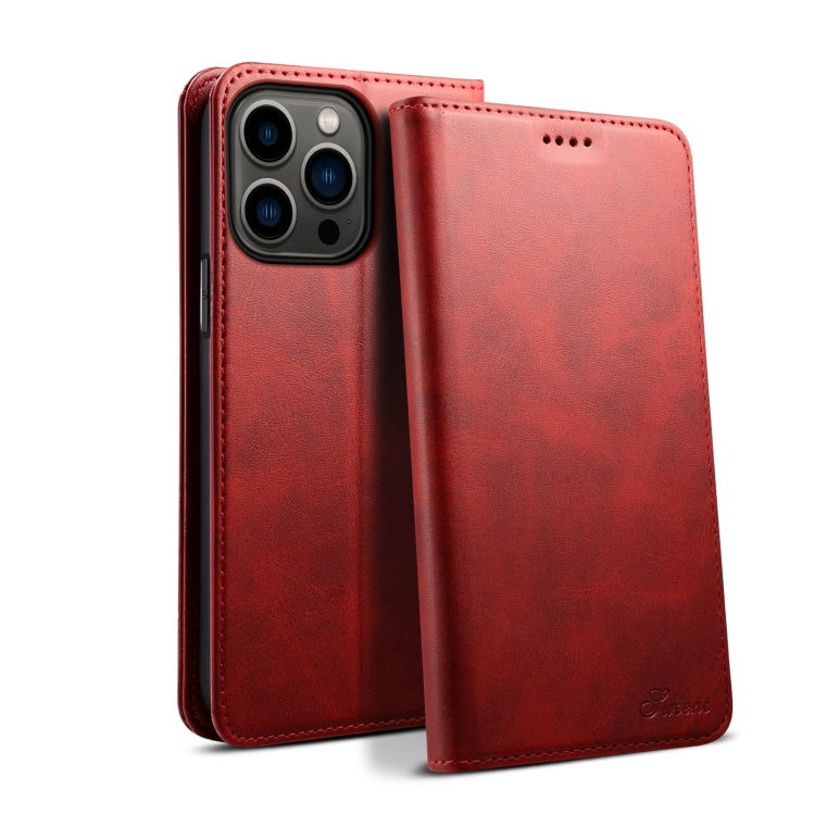 Suteni Calf Texture Horizontal Flip Leather Phone Case, For iPhone 15 Pro, For iPhone 15 Plus, For iPhone 15