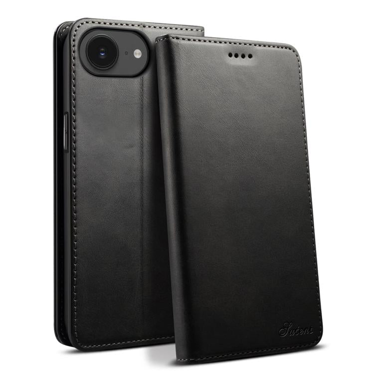 Suteni Calf Texture Horizontal Flip Leather Phone Case, For iPhone 15