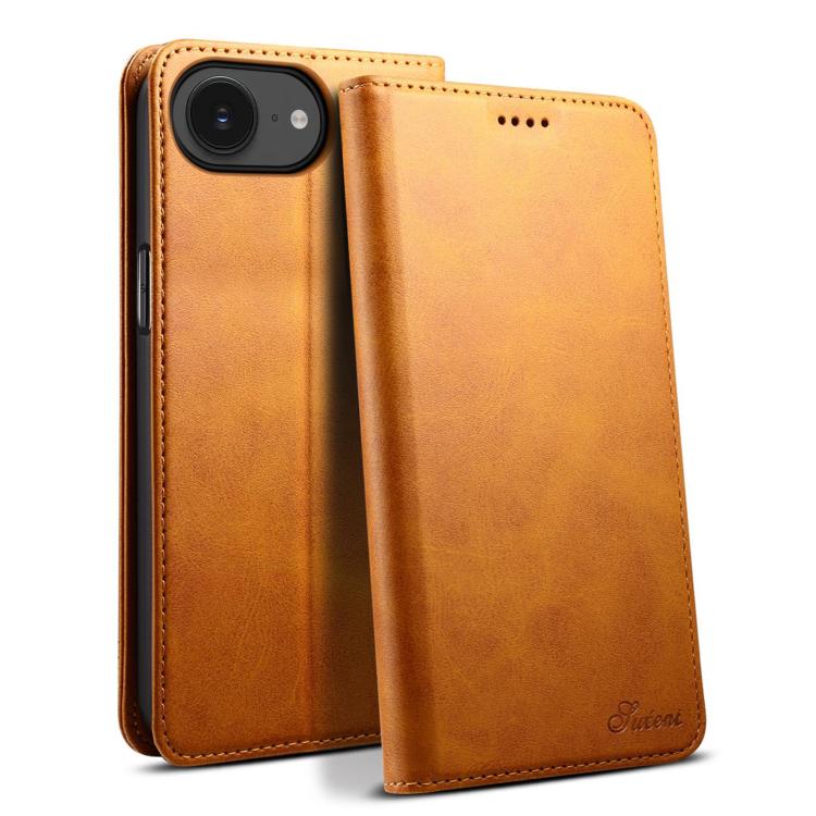 Suteni Calf Texture Horizontal Flip Leather Phone Case, For iPhone 15