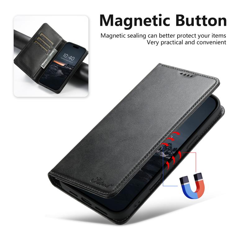 Suteni Calf Texture Horizontal Flip Leather Phone Case, For iPhone 15 Pro, For iPhone 15 Plus, For iPhone 15