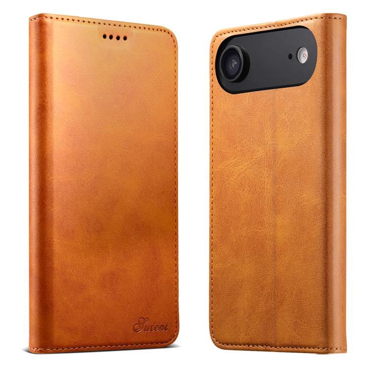 Suteni Calf Texture Horizontal Flip Leather Phone Case, For iPhone 15 Pro, For iPhone 15 Plus, For iPhone 15