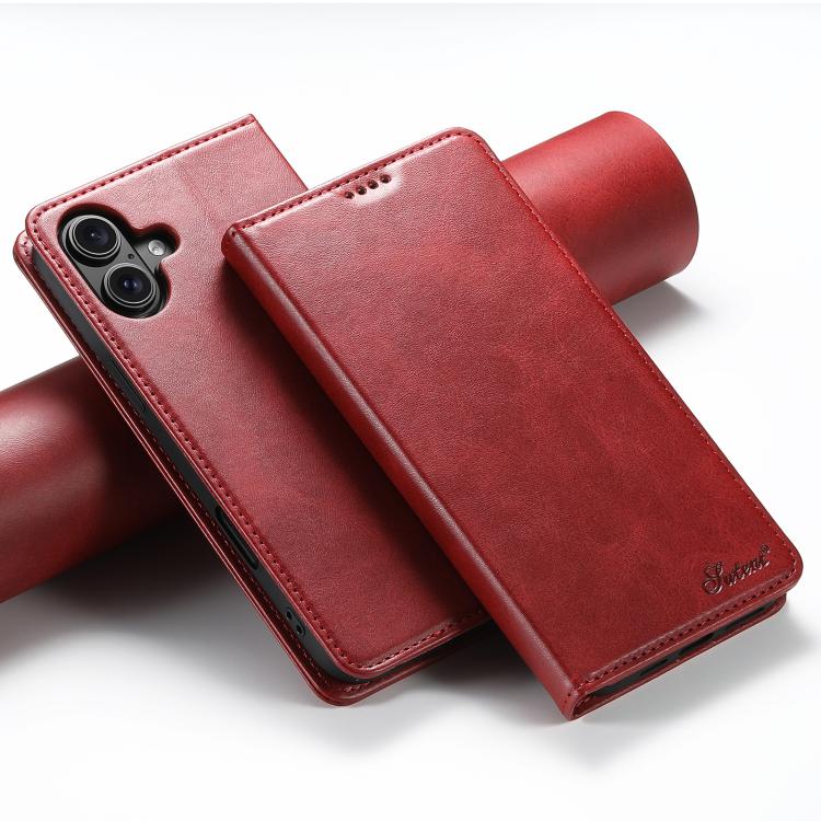 Suteni Calf Texture Horizontal Flip Leather Phone Case, For iPhone 16e, For iPhone 16 Pro Max, For iPhone 16 Pro, For iPhone 16 Plus, For iPhone 16, For iPhone 15 Pro Max