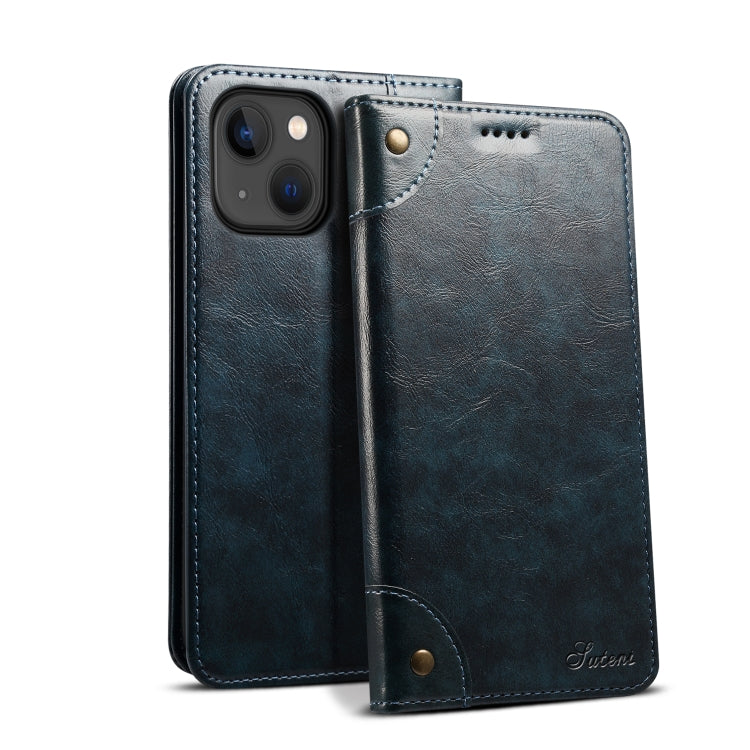 Suteni Baroque Calf Texture Buckle Wallet Leather Phone Case, For iPhone 16, For iPhone 15 Pro Max, For iPhone 15 Pro, For iPhone 15 Plus
