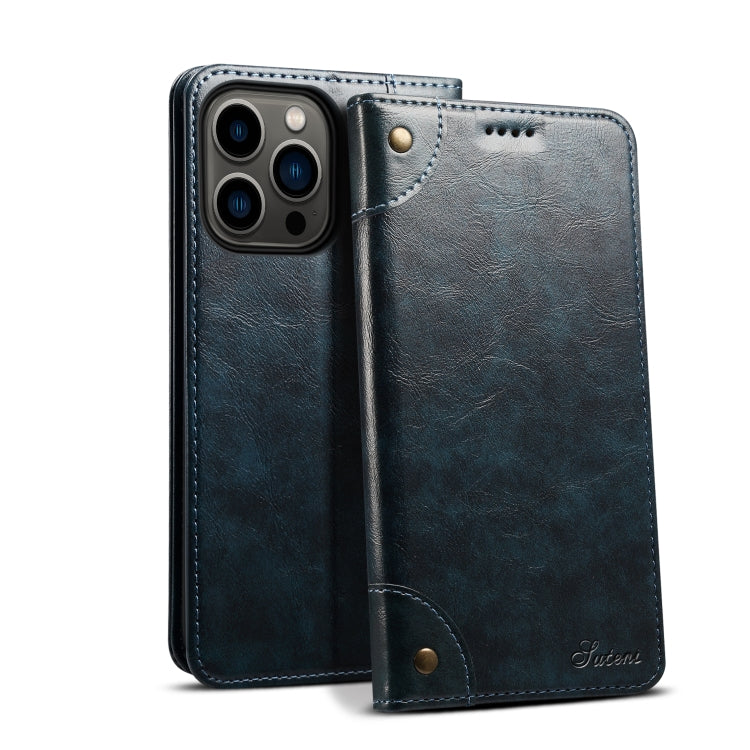 Suteni Baroque Calf Texture Buckle Wallet Leather Phone Case, For iPhone 16, For iPhone 15 Pro Max, For iPhone 15 Pro, For iPhone 15 Plus