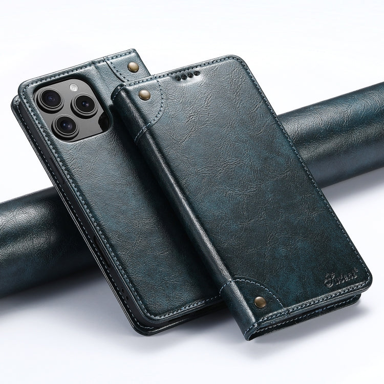 Suteni Baroque Calf Texture Buckle Wallet Leather Phone Case, For iPhone 16, For iPhone 15 Pro Max, For iPhone 15 Pro, For iPhone 15 Plus