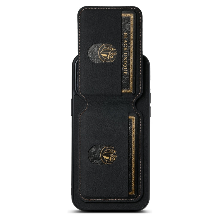 Suteni H02 Litchi Leather Card Wallet Stand Back Phone Case, For iPhone 15, For iPhone 14 Plus, For iPhone 14, For iPhone 14 Pro