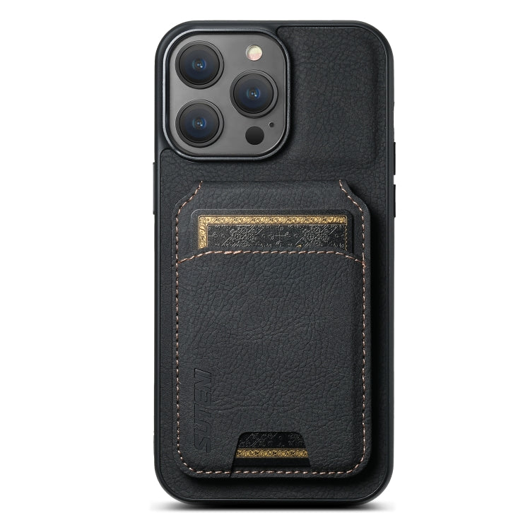 Suteni H02 Litchi Leather Card Wallet Stand Back Phone Case, For iPhone 12 / 12 Pro, For iPhone 12 Pro Max, For iPhone 11 Pro Max, For iPhone 11