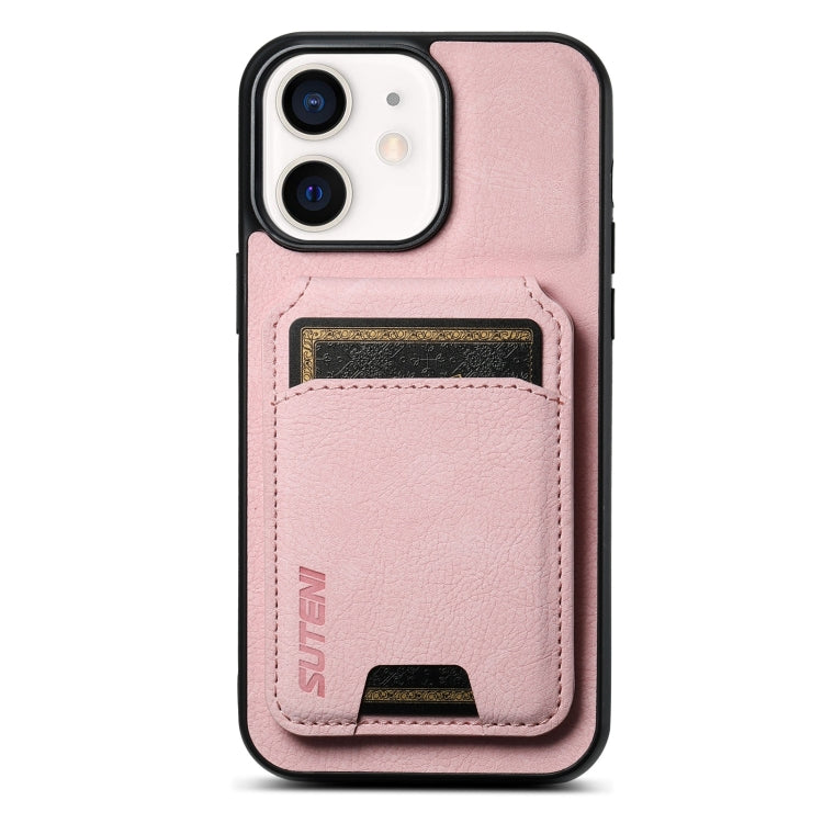 Suteni H02 Litchi Leather Card Wallet Stand Back Phone Case, For iPhone 12 / 12 Pro, For iPhone 12 Pro Max, For iPhone 11 Pro Max, For iPhone 11