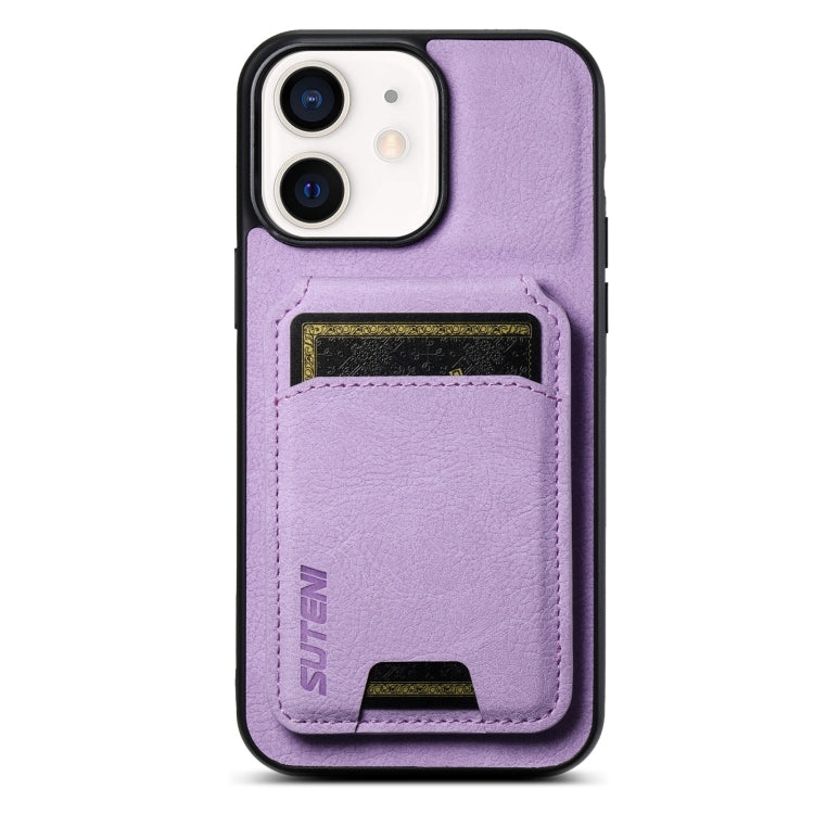 Suteni H02 Litchi Leather Card Wallet Stand Back Phone Case, For iPhone 12 / 12 Pro, For iPhone 12 Pro Max, For iPhone 11 Pro Max, For iPhone 11