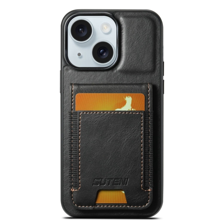 Suteni H03 Oil Wax Leather Wallet Stand Back Phone Case, For iPhone 16, For iPhone 15 Pro Max, For iPhone 15 Pro, For iPhone 15 Plus, For iPhone 15, For iPhone 14 Plus, For iPhone 14, For iPhone 14 Pro