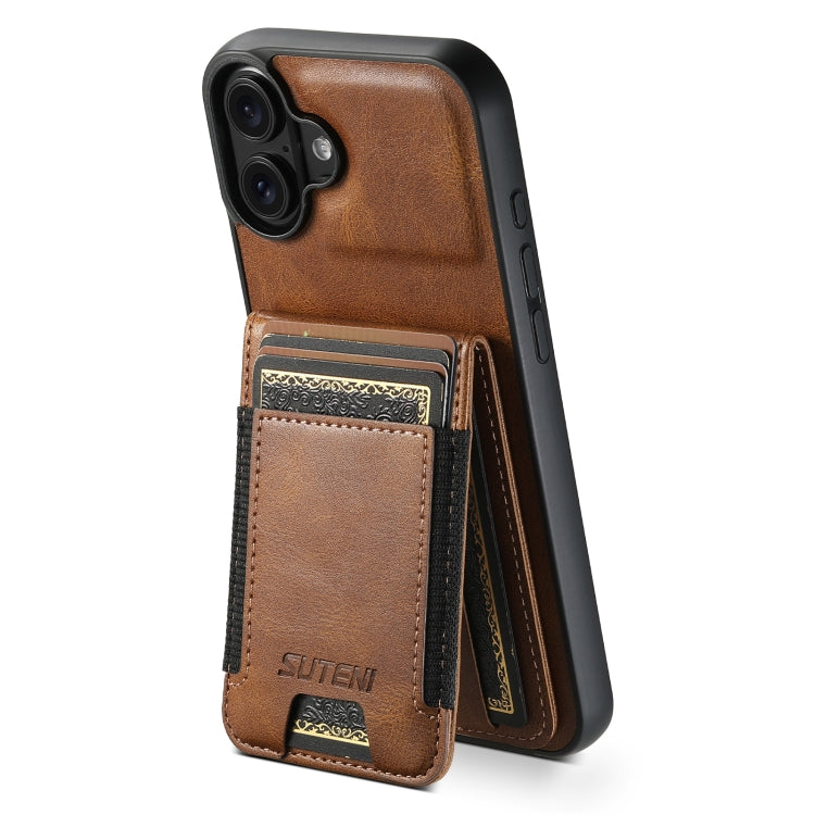 Suteni H03 Oil Wax Leather Wallet Stand Back Phone Case, For iPhone 16, For iPhone 15 Pro Max, For iPhone 15 Pro, For iPhone 15 Plus, For iPhone 15, For iPhone 14 Plus, For iPhone 14, For iPhone 14 Pro