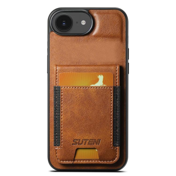 Suteni H03 Oil Wax Leather Wallet Stand Back Phone Case, For iPhone 12 / 12 Pro