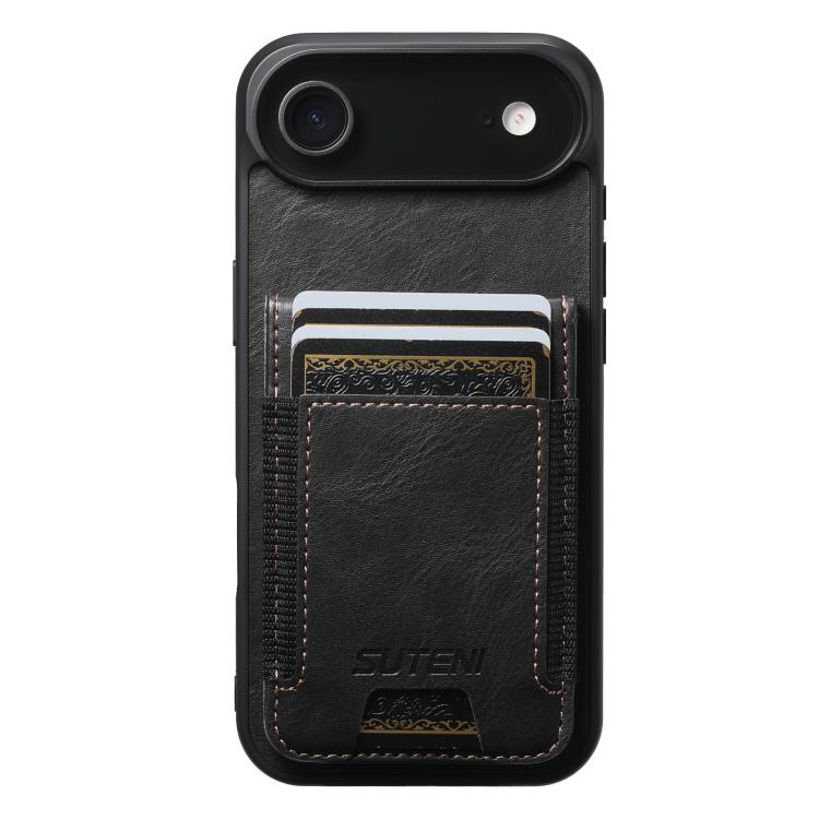 Suteni H03 Oil Wax Leather Wallet Stand Back Phone Case, For iPhone 17 Pro Max, For iPhone 17 Pro, For iPhone 17, For iPhone Air, For iPhone 16e, For iPhone 16 Pro Max, For iPhone 16 Pro, For iPhone 16 Plus