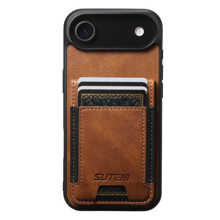 Suteni H03 Oil Wax Leather Wallet Stand Back Phone Case, For iPhone 17 Pro Max, For iPhone 17 Pro, For iPhone 17, For iPhone Air, For iPhone 16e, For iPhone 16 Pro Max, For iPhone 16 Pro, For iPhone 16 Plus