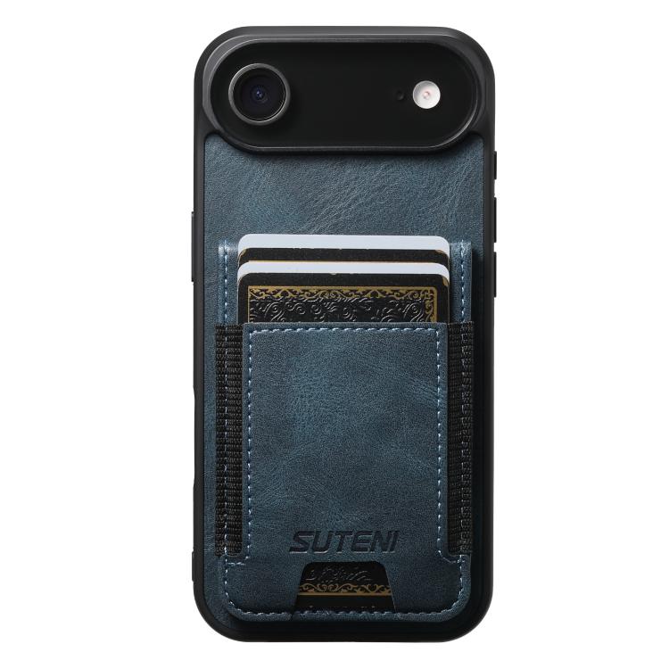 Suteni H03 Oil Wax Leather Wallet Stand Back Phone Case, For iPhone 17 Pro Max, For iPhone 17 Pro, For iPhone 17, For iPhone Air, For iPhone 16e, For iPhone 16 Pro Max, For iPhone 16 Pro, For iPhone 16 Plus