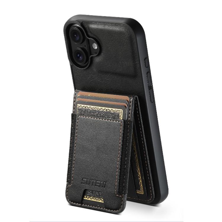 Suteni H03 Oil Wax Leather Wallet Stand Back Phone Case, For iPhone 17 Pro Max, For iPhone 17 Pro, For iPhone 17, For iPhone Air, For iPhone 16e, For iPhone 16 Pro Max, For iPhone 16 Pro, For iPhone 16 Plus