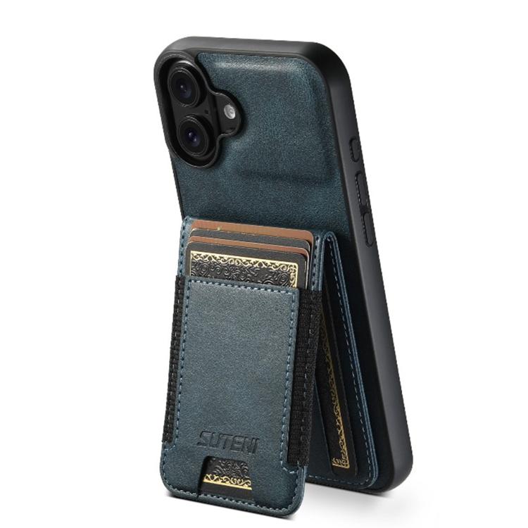 Suteni H03 Oil Wax Leather Wallet Stand Back Phone Case, For iPhone 17 Pro Max, For iPhone 17 Pro, For iPhone 17, For iPhone Air, For iPhone 16e, For iPhone 16 Pro Max, For iPhone 16 Pro, For iPhone 16 Plus