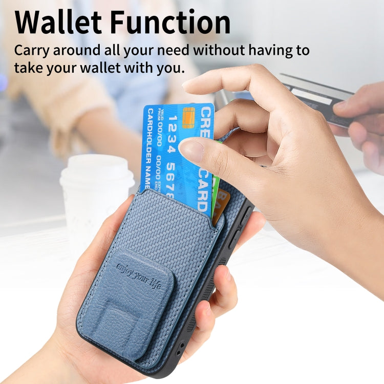 Carbon Fiber Card Bag Fold Stand Phone Case, For iPhone 12, For iPhone 12 Pro Max, For iPhone 12 Pro, For iPhone 11 Pro Max