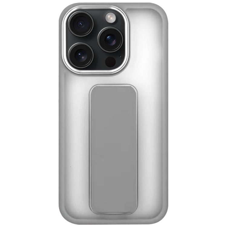 Skin-Feel Plating Wrist Strap Stand Phone Case, For iPhone 15 Pro Max, For iPhone 15 Plus, For iPhone 15